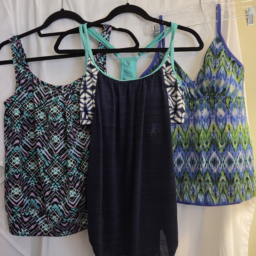 Bundle Of Three Size 10 Bathing Suit Tops
